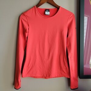 Nike PRO DRI FIT Women's Coral Long Sleeve Top Size Small Logo